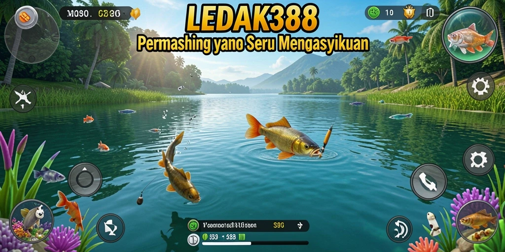 Screenshot LEDAK388 menampilkan perjalanan memancing yang mendebarkan.