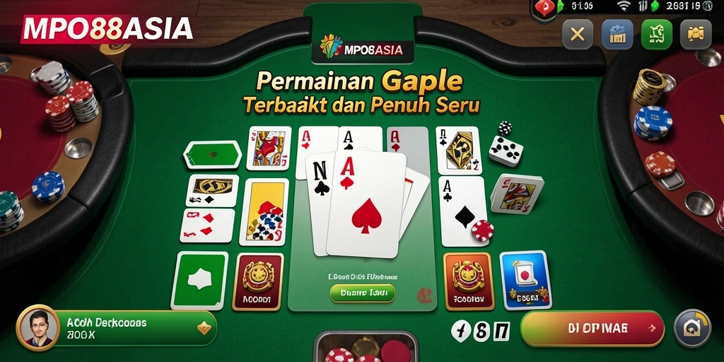 Tampilan gameplay Gaple di MPO88ASIA yang seru dan interaktif.