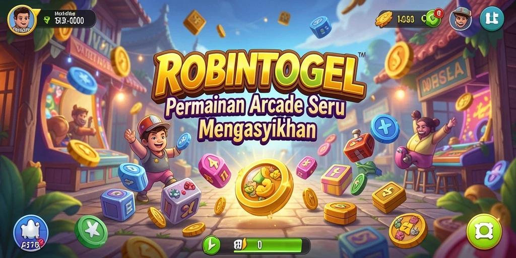 Tampilan aksi seru dalam gameplay ROBINTOGEL, menampilkan karakter unik.
