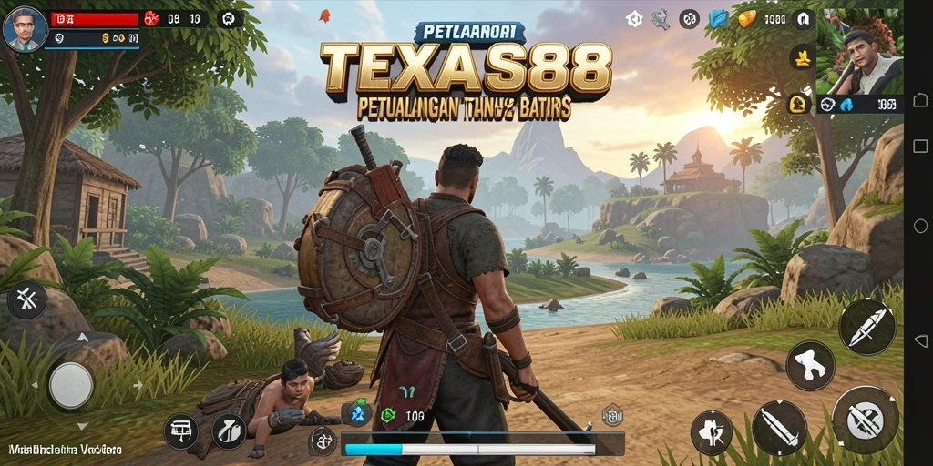 Tampilan gameplay TEXAS88 di dunia terbuka yang luas dan menawan.